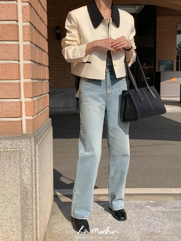 復古撞色短版西裝外套(闆娘.花花清單)